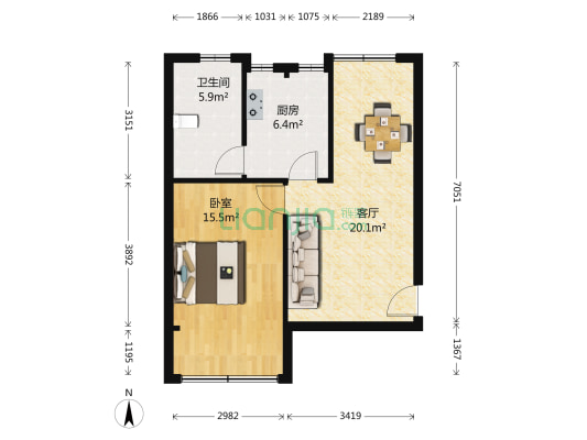 中山西路910弄 1室1厅1卫 68平方