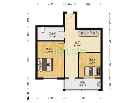 珠峰南里 2室1厅1卫 71平方