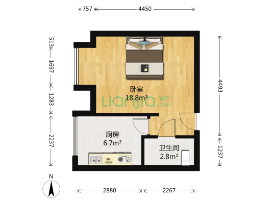 远洋公园高尔夫国际社区 1室0厅1卫 35平方