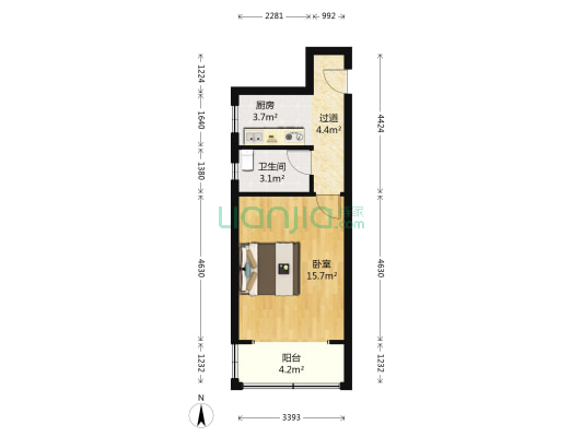 同鸣路157号 1室0厅1卫 37平方