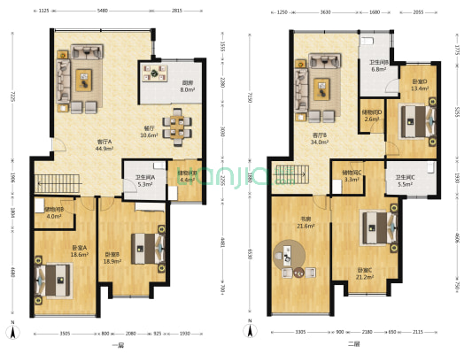 海景华庭 5室3厅3卫 236平方