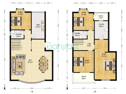 新康苑 4室1厅3卫 212平方