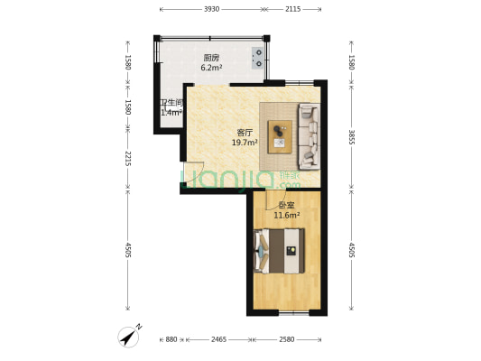 育英胡同 1室1厅1卫 41平方