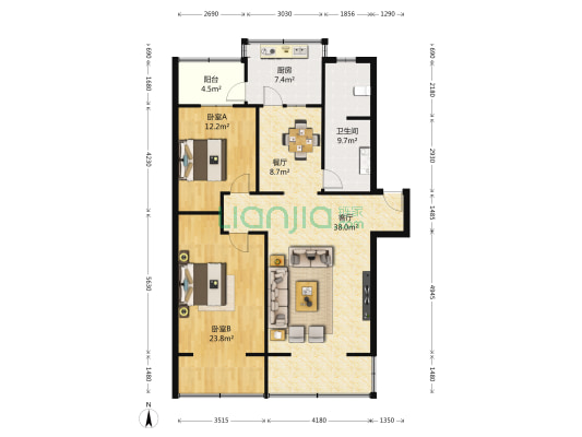 石家庄信息工程职业学院家属楼 2室2厅1卫 120平方