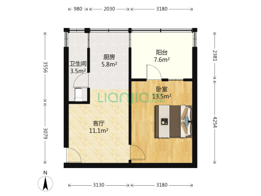新添寨顺海7号商品房 1室1厅1卫 36平方