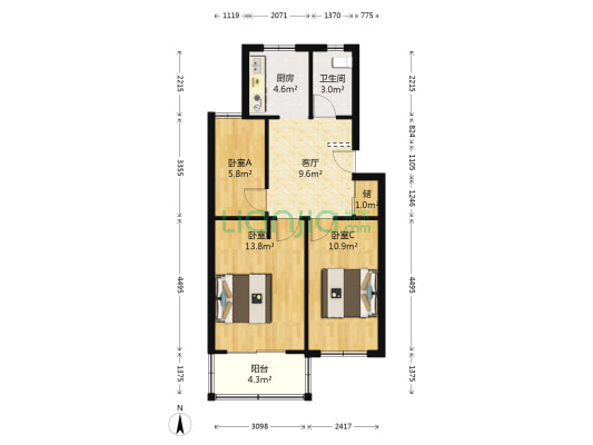 苜卫路29号 3室1厅1卫 68平方
