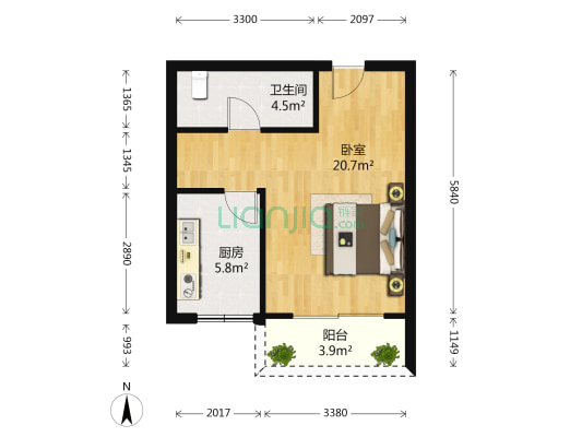 满两年，70年住宅套一，精装修，楼层采光好，万科物业