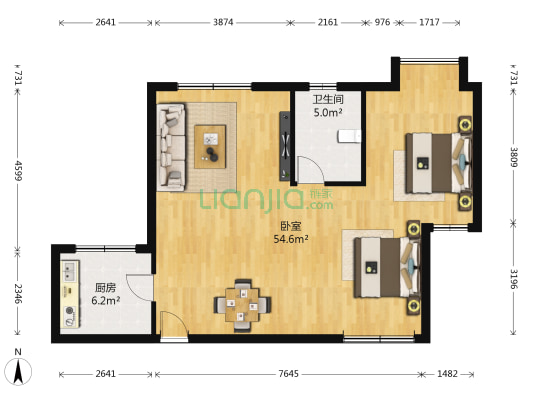 赛达国际 1室0厅1卫 89平方