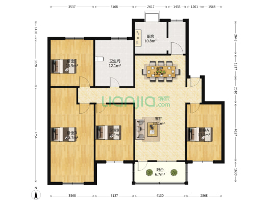 文星小区 4室2厅1卫 156平方