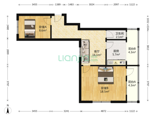 小纬六路25号 2室1厅1卫 70平方