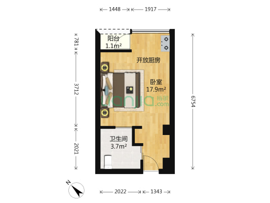 正大豪庭 1室0厅1卫 37平方