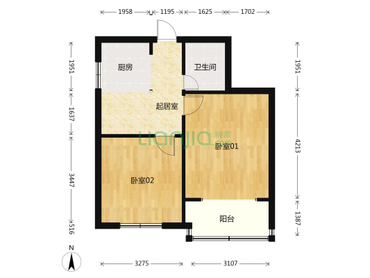 冶金大楼 2室1厅1卫 60平方