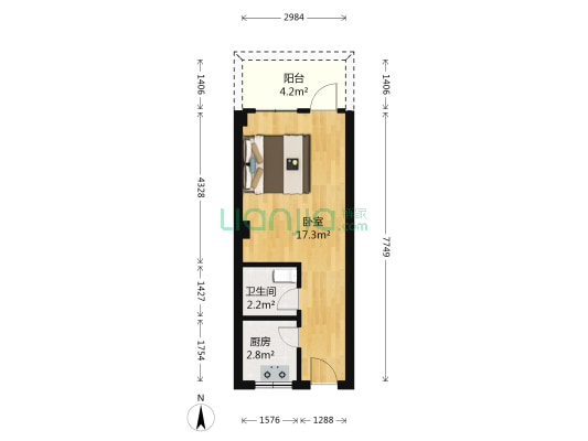 远景新苑 1室0厅1卫 31平方