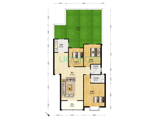 紫坪丽景 3室1厅2卫 123平方