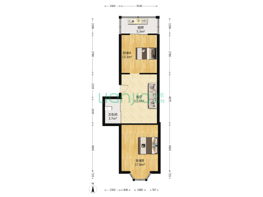 景丽官邸 2室1厅1卫 69平方