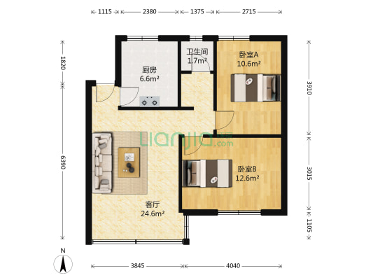 联芳桥一期 2室1厅1卫 70平方