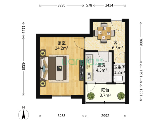 汽车八队 1室1厅1卫 35平方