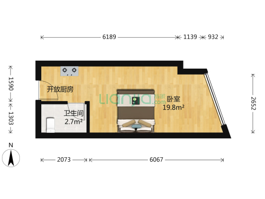 瀚宇广场 1室0厅1卫 36平方