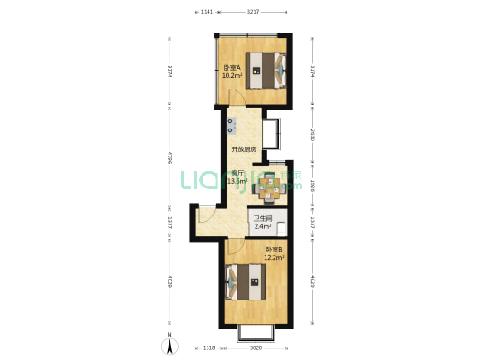 滑翔西社区 2室1厅1卫 49平方