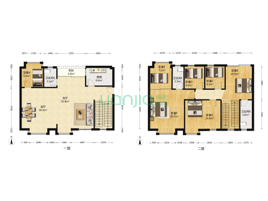 鸣翠花园 7室2厅3卫 189平方