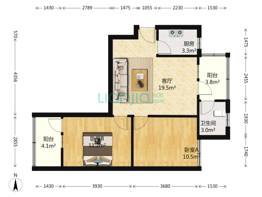 大庆路249号 2室1厅1卫 60平方