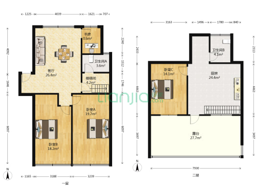 吴中公寓 4室1厅2卫 133平方