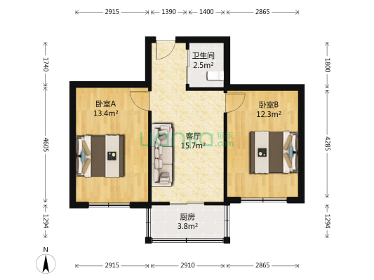 前锋新村一区 2室1厅1卫 63平方