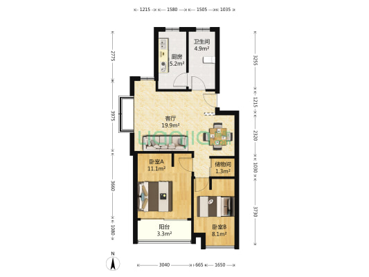 假山路48号 2室1厅1卫 70平方