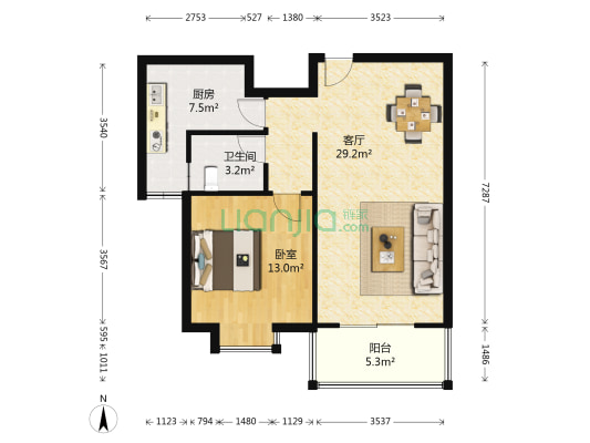 华阳慧谷 1室1厅1卫 72平方
