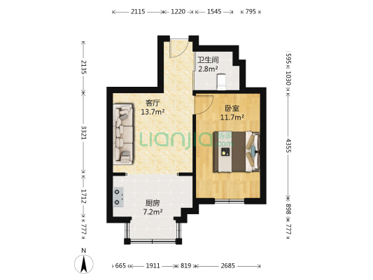 盈泰国际 1室1厅1卫 49平方