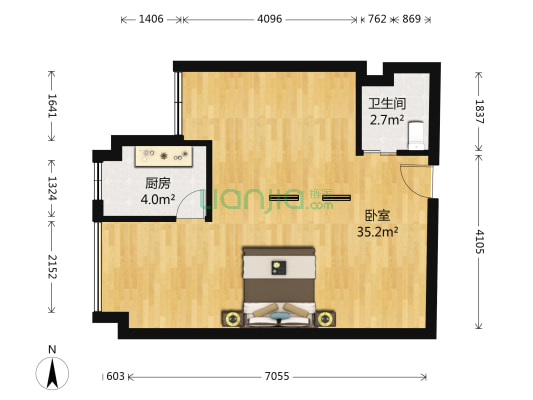 瑞升明院 1室0厅1卫 58平方