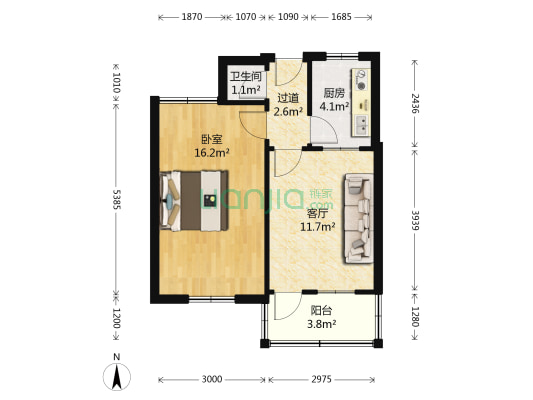水文公司宿舍 1室1厅1卫 50平方