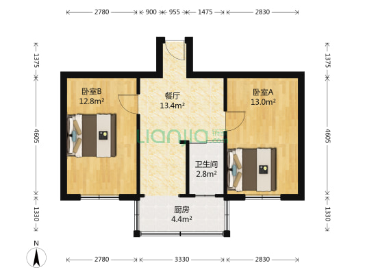 水佐岗48巷5号 2室1厅1卫 56平方
