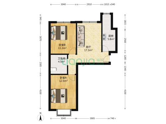 鲁辉国际德国小镇 2室1厅1卫 72平方