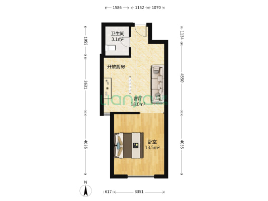 新居佳园 1室1厅1卫 49平方