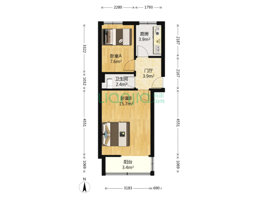 民政局家属院 2室0厅1卫 44平方