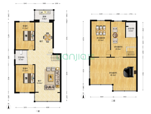 军星家园 5室1厅2卫 142平方