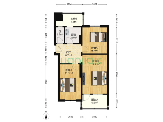 义合北街 3室0厅1卫 70平方