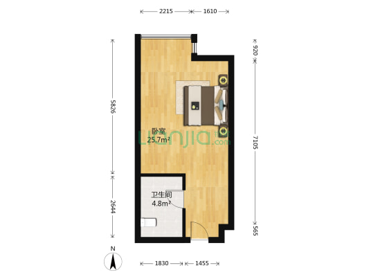 沿海鉴筑反正LOFT 1室0厅1卫 47平方