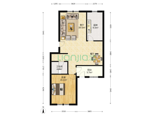 凤凰山路33号 1室1厅1卫 61平方