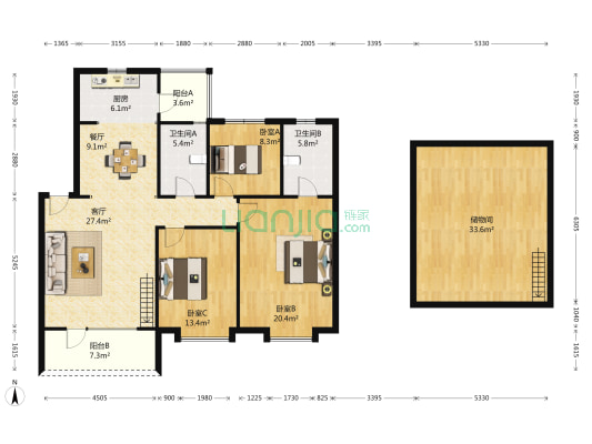 瑞士风情小镇二期 3室2厅2卫 128平方