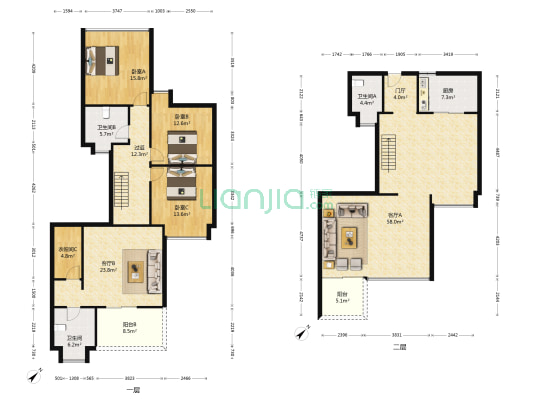 城建仁山智水花园二期 3室2厅3卫 192平方