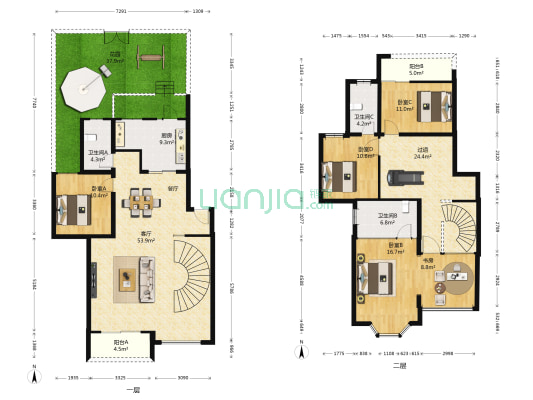 黄金海岸 5室1厅3卫 200平方