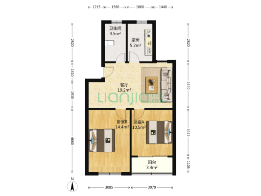 海阳一村 2室1厅1卫 70平方