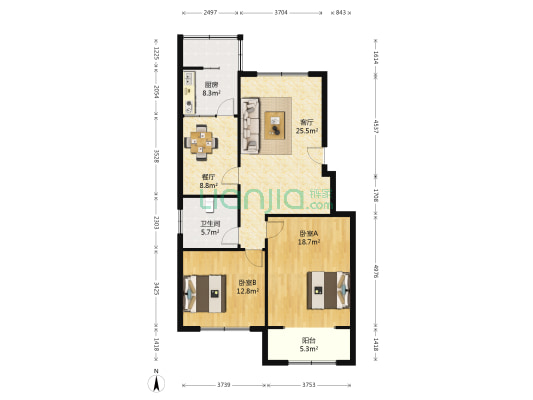 仙居路 2室2厅1卫 106平方