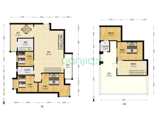 丽水印象 4室2厅2卫 104平方