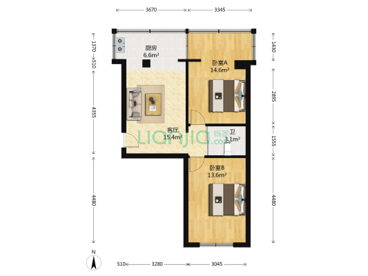 长客西区 2室1厅1卫 62平方