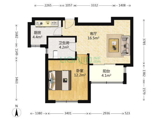 瑞和新苑浦涛路400弄 1室1厅1卫 54平方