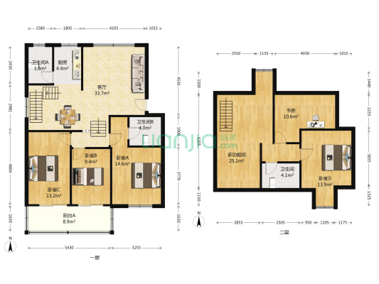 三和家园 6室1厅3卫 115平方