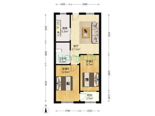 郑煤机社区 2室1厅1卫 74平方